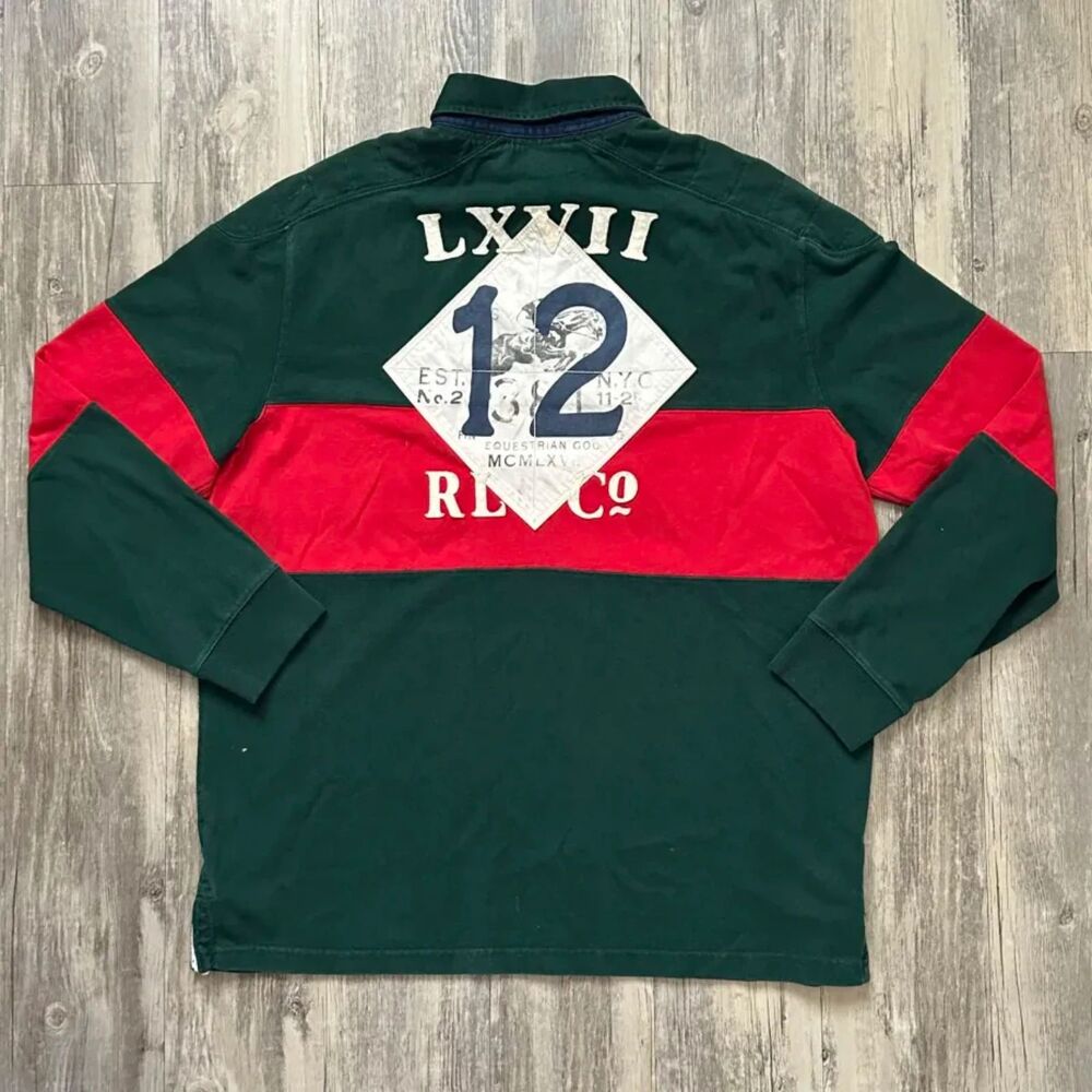 Vintage Polo Ralph Lauren Denmark RLPC County Jockey Club Rugby Long Sleeve XL - Picture 4 of 6